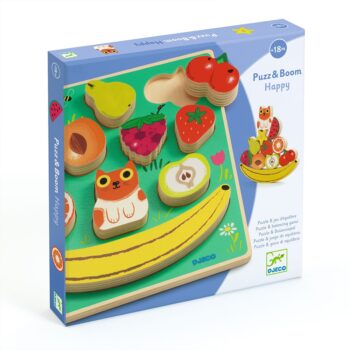 Djeco Wooden Peg Puzzle and Balancing Game "Fruits"