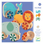Djeco Wooden educational fine motor skills game: Screwing on wheels
