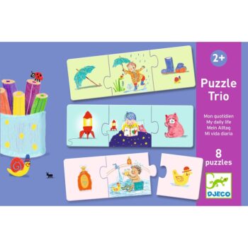 Djeco 8 Three-Piece Puzzles – "My Day"
