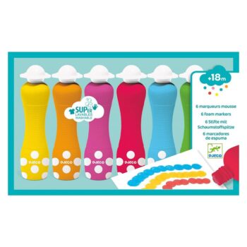 Djeco 6 Foam-Tip Markers for Toddlers 18+ Months