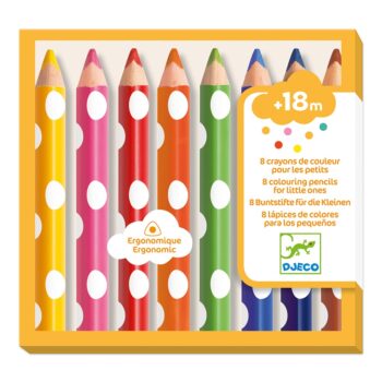 Djeco 8 Crayons for Toddlers 18+ Months