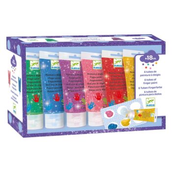 Djeco 6 Glitter Finger Paints in Tubes