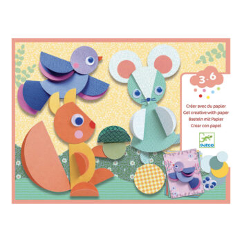 Djeco 3D Collage – Fold Paper Circles "Animals"