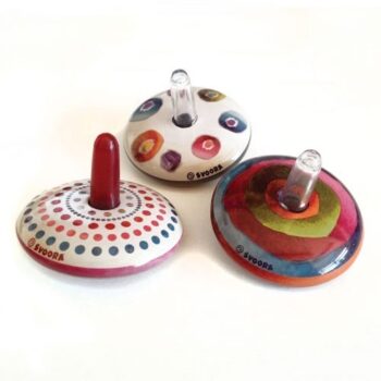 Svoora Mini Retro Spinning Tin Top Esperides in 3 designs