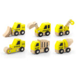 Wooden construction vehicle in 6 different designs