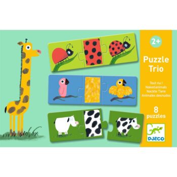 8 Puzzles with 3 pieces: Dressing the animals
