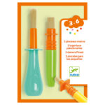 Djeco set: 3 smart painting brushes for a “clean” table
