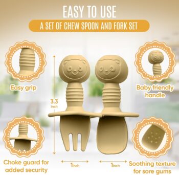 Silicone First Feeding Spoon and Fork Set
