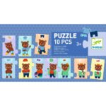Djeco sorting puzzle 10 pcs. “Learning to get dressed – Bear”.