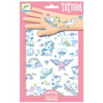 Djeco unicorn tattoos with glitter.
