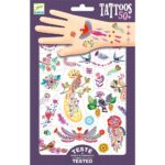 Djeco bird tattoos with glitter.