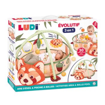 Ludi 3σε1 βρεφικό γυμναστήριο δραστηριοτήτων-μπαλοπισίνα με 30 μπαλάκια